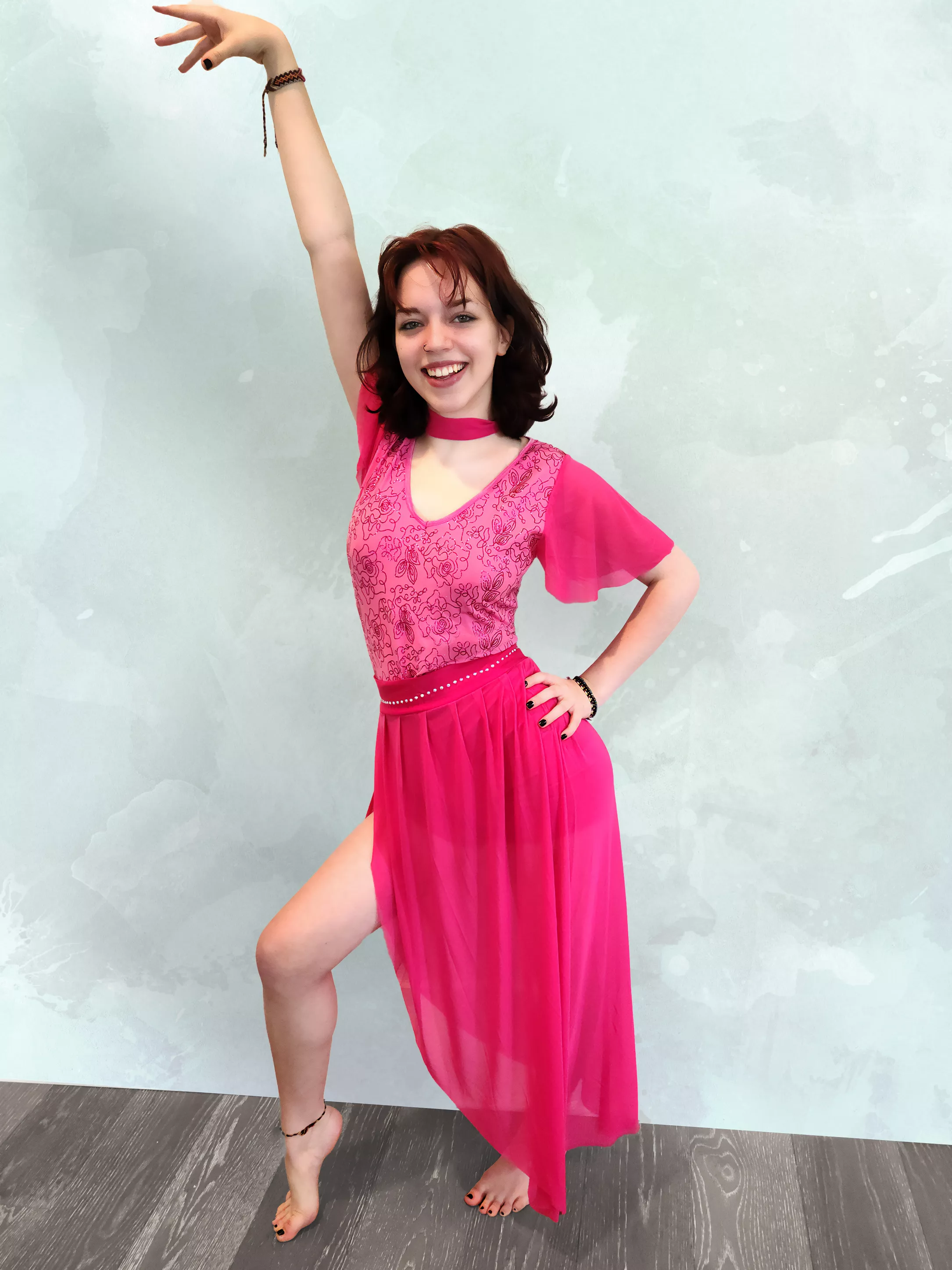 Rose Glitter Bodysuit | Mpowered Dancewear
